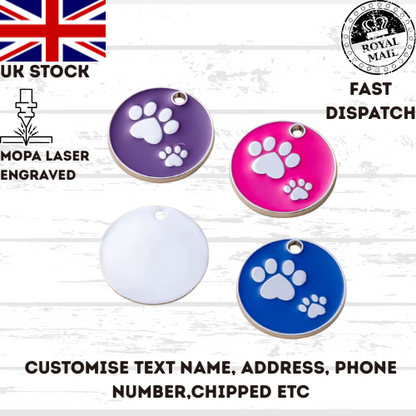 Engraved Dog Tag Personalised ID Tags Name Disc Pet Cat Tags Animal Cat Collar