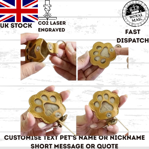 Custom Pet Fur Keychain – Personalised Paw Memorial Gift – Dog Cat Loss