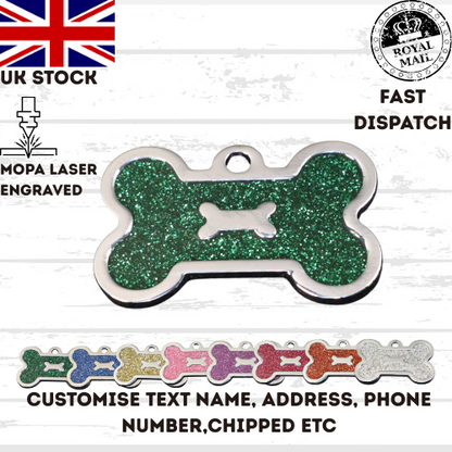 Engraved Dog Tag Personalised ID Tags Name BONE Pet Cat Tags Animal Cat Collar