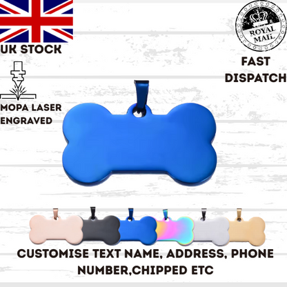 Engraved Dog Tag Personalised ID Tags Name BONE Pet Cat Tags Animal Cat Collar