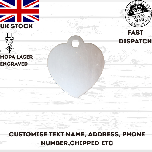 Engraved Dog Tag Personalised ID Tags Name HEART Pet Cat Tags Animal Cat Collar