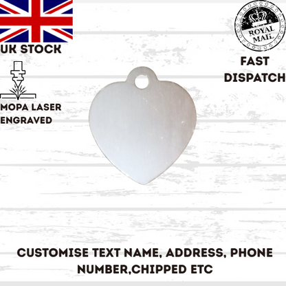 Engraved Dog Tag Personalised ID Tags Name HEART Pet Cat Tags Animal Cat Collar