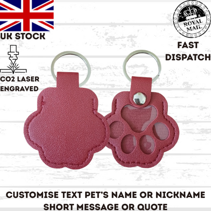 Custom Pet Fur Keychain – Personalised Paw Memorial Gift – Dog Cat Loss