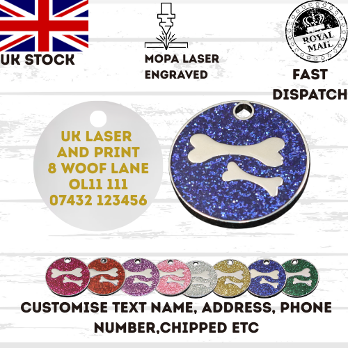 Engraved Dog Tag Personalised ID Tags Name Disc Pet Cat Tags Animal Cat Collar