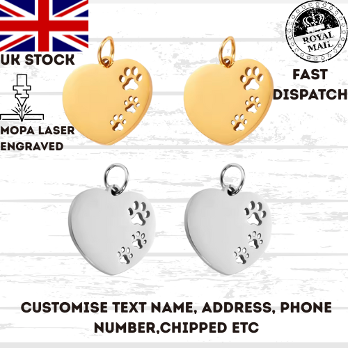 Engraved Dog Tag Personalised ID Tags Name Disc Pet Cat Tags Animal Cat Collar