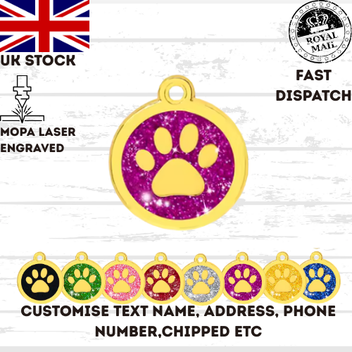 Engraved Dog Tag Personalised ID Tags Name Disc Pet Cat Tags Animal Cat Collar