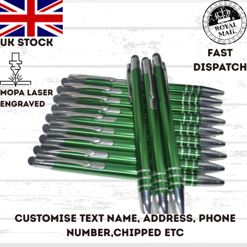 Personalised Pens, back to school, office, business Laser Engraved UK stock