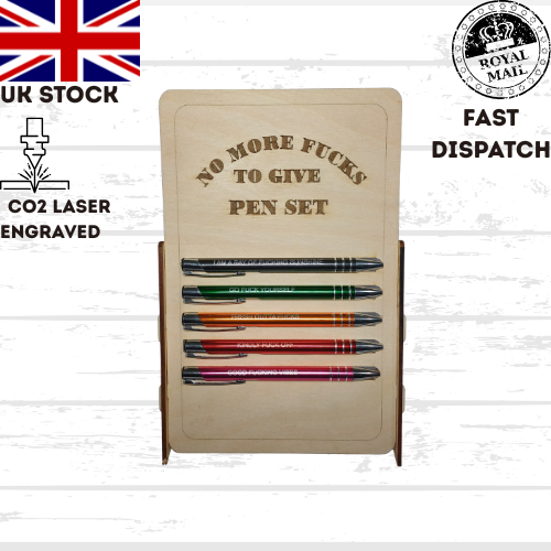 NO MORE FUC*S funny quotes pen set, gift set, funny, Christmas, office, business