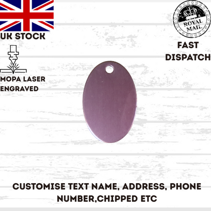 Engraved Dog Tag Personalised ID Tags Name OVAL Pet Cat Tags Animal Cat Collar