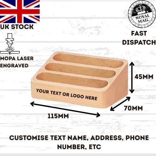 Business Card Holder, Customized Monogrammed Business Card Holder, Wood Card