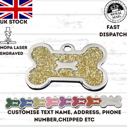 Engraved Dog Tag Personalised ID Tags Name BONE Pet Cat Tags Animal Cat Collar
