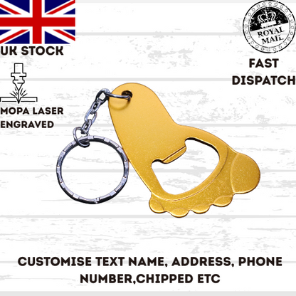 Baby Shower Bottle Opener Personalized Baby Foot Shaped Keychain