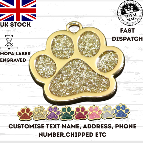 Engraved Dog Tag Personalised ID Tags Name PAW Pet Cat Tags Animal Cat Collar