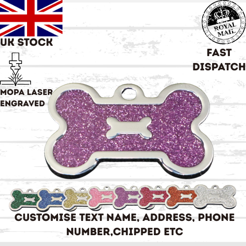 Engraved Dog Tag Personalised ID Tags Name BONE Pet Cat Tags Animal Cat Collar