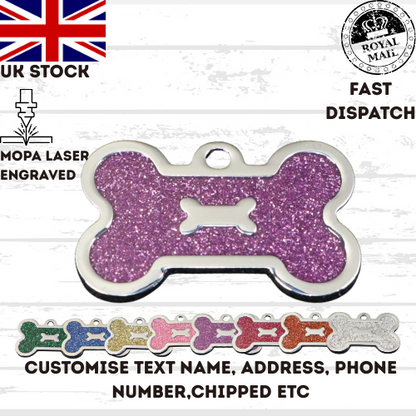 Engraved Dog Tag Personalised ID Tags Name BONE Pet Cat Tags Animal Cat Collar