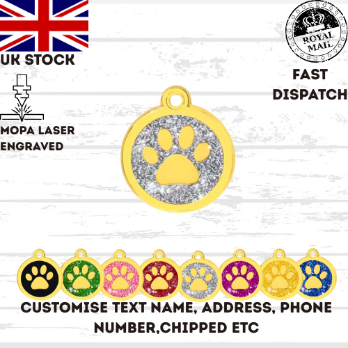 Engraved Dog Tag Personalised ID Tags Name Disc Pet Cat Tags Animal Cat Collar