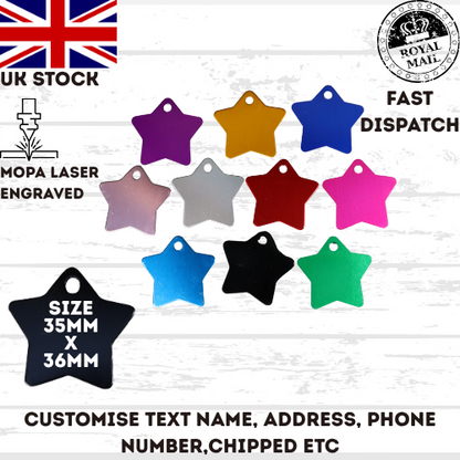 Cat Dog Pet Tag Personalised Laser Engraved ID Tags UK stock