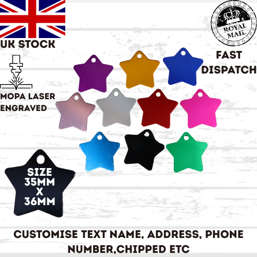 Cat Dog Pet Tag Personalised Laser Engraved ID Tags UK stock