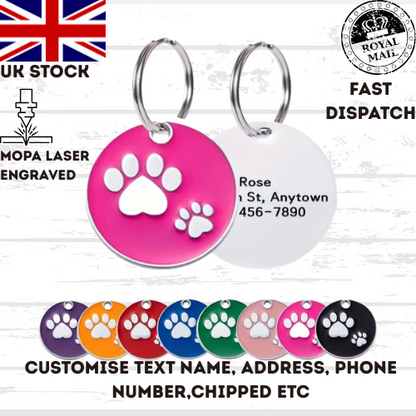 Engraved Dog Tag Personalised ID Tags Name Disc Pet Cat Tags Animal Cat Collar