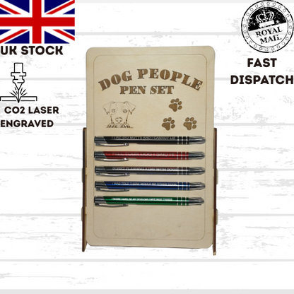 DOG PEOPLE  funny quotes pen set, gift set, funny, Christmas, office, business
