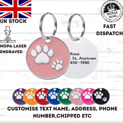 Engraved Dog Tag Personalised ID Tags Name Disc Pet Cat Tags Animal Cat Collar