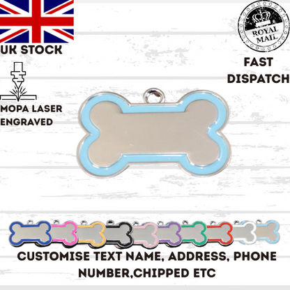 Engraved Dog Tag Personalised ID Tags Name BONE Pet Cat Tags Animal Cat Collar