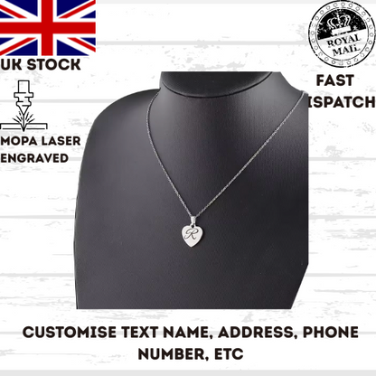 45cm Necklace Chain Round Heart Personalised Gift For Her