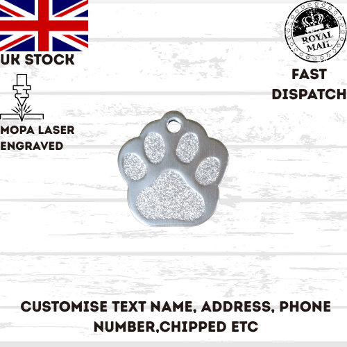Engraved Dog Tag Personalised ID Tags Name PAW Pet Cat Tags Animal Cat Collar