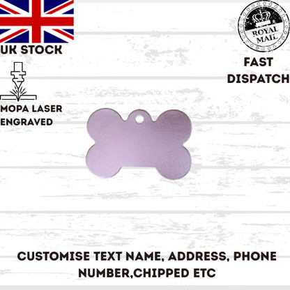 Engraved Dog Tag Personalised ID Tags Name BONE Pet Cat Tags Animal Cat Collar