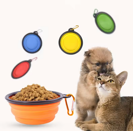 Collapsible Dog Cat Pet Bowls Food Water Feeding Silicone Portable