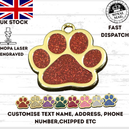 Engraved Dog Tag Personalised ID Tags Name PAW Pet Cat Tags Animal Cat Collar