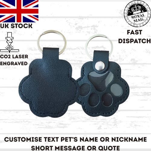 Custom Pet Fur Keychain – Personalised Paw Memorial Gift – Dog Cat Loss