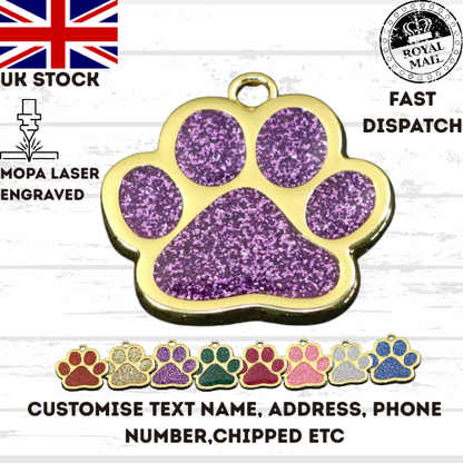 Engraved Dog Tag Personalised ID Tags Name PAW Pet Cat Tags Animal Cat Collar