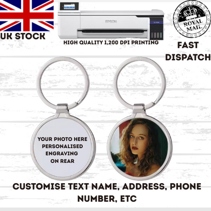 Wedding Birthday Baby Custom Keyring Metal Personalised UK stock