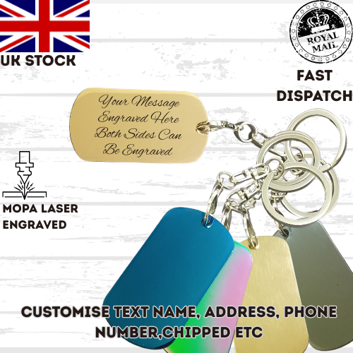 Personalised Keyrings Both Sides Engraved Keychain Key Tags Custom Your Own Text