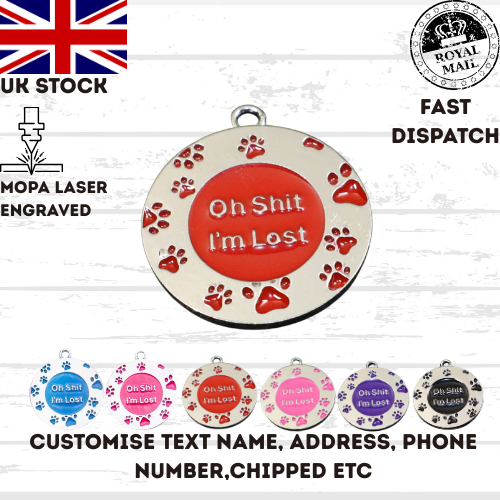 Engraved Dog Tag Personalised ID Tags Name Disc Pet Cat Tags Animal Cat Collar