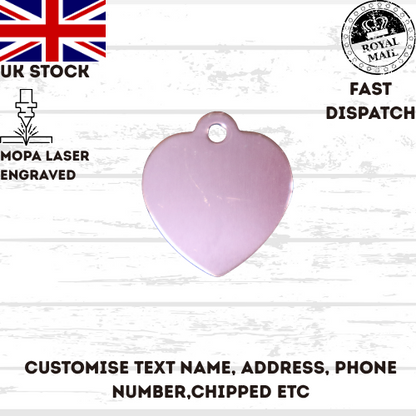 Engraved Dog Tag Personalised ID Tags Name HEART Pet Cat Tags Animal Cat Collar