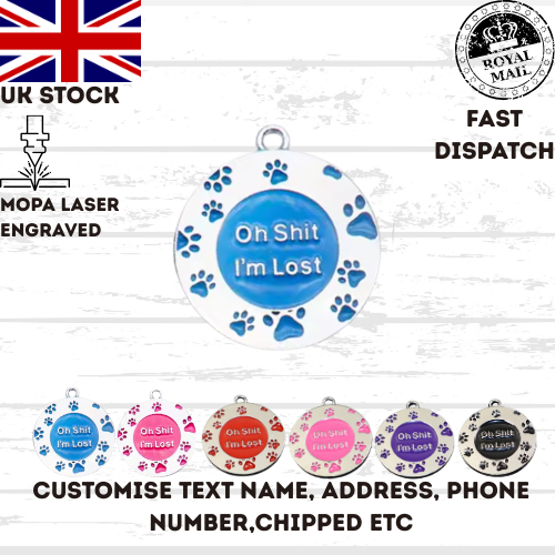 Engraved Dog Tag Personalised ID Tags Name Disc Pet Cat Tags Animal Cat Collar