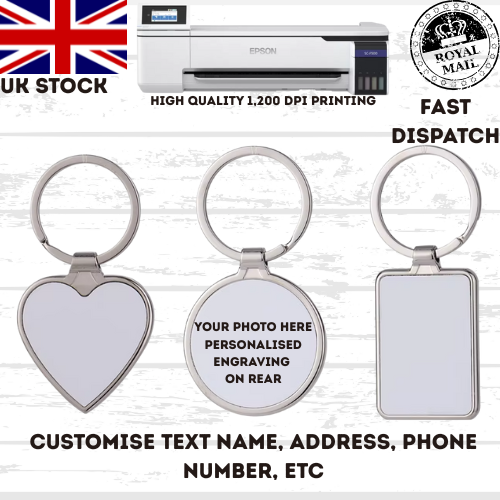 Wedding Birthday Baby Custom Keyring Metal Personalised UK stock