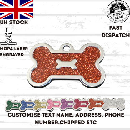 Engraved Dog Tag Personalised ID Tags Name BONE Pet Cat Tags Animal Cat Collar