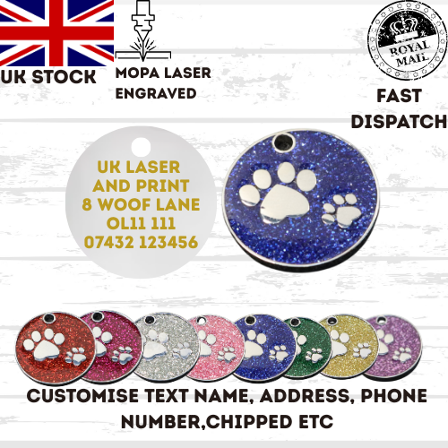 Engraved Dog Tag Personalised ID Tags Name Disc Pet Cat Tags Animal Cat Collar