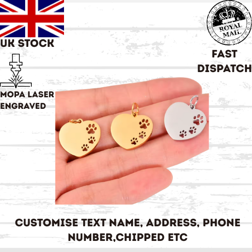 Engraved Dog Tag Personalised ID Tags Name Disc Pet Cat Tags Animal Cat Collar