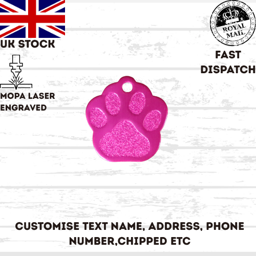 Engraved Dog Tag Personalised ID Tags Name PAW Pet Cat Tags Animal Cat Collar