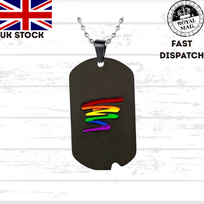Pride Necklace LGBTQ+ Stainless steel gay lesbian love rainbow