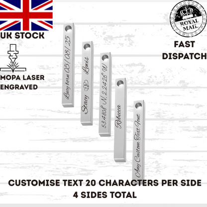 45 cm Necklace Chain Bar 5mm X 40mm Personalised Gift
