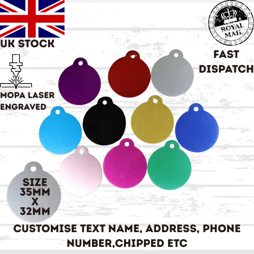 Engraved Dog Tag Personalised ID Tags Name Disc Pet Cat Tags Animal Cat Collar
