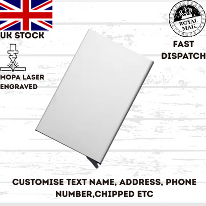 RFID Blocking Wallet Custom Logo or Text Protector Debit Credit Contactless UK