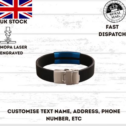 High Quality Bracelet Stainless Steel, Silicone Wristband, Steel Clasp
