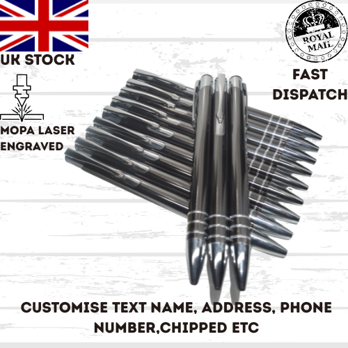 Personalised Pens, back to school, office, business Laser Engraved UK stock
