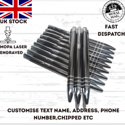 Personalised Pens, back to school, office, business Laser Engraved UK stock